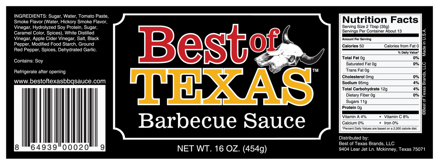 Best of Texas Barbecue Sauce - One Gallon Jug